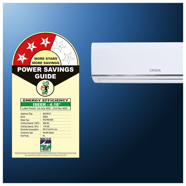 Buy Onida 1 Ton 3 Star IR123FIS Fiesta 5-in-1 Convertible Cooling Split Inverter AC | AC Offers – Vasanth & Co