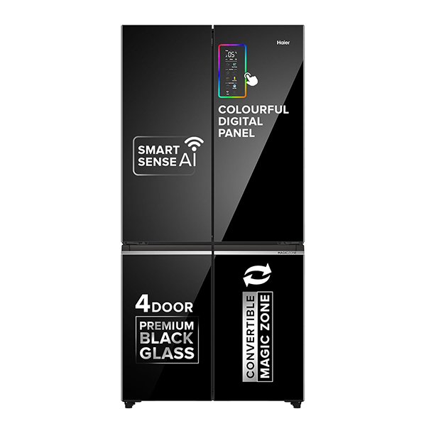 Buy Haier 630L 4 Door HRB-700KGU1 Lumiere Wi-Fi Black Glass Side by Side Refrigerator – Vasanth and Co