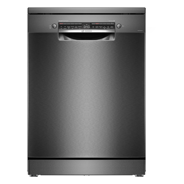 Buy Bosch 60 cm SMS6HMC00I Brushed Black Steel Anti-Fingerprint Free Standing Dishwasher – Vasanth and Co
