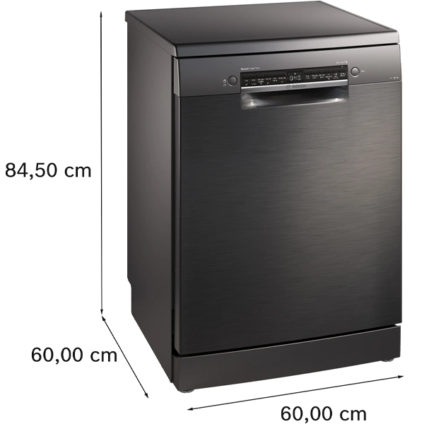 Buy Bosch 60 cm SMS6HMC00I Brushed Black Steel Anti-Fingerprint Free Standing Dishwasher – Vasanth and Co