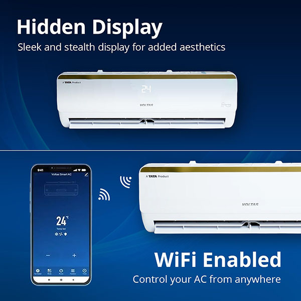 Buy Voltas 1.5 ton 3 star 183V Vertis Smart Elite Gold inverter Split AC – Vasanth and Co