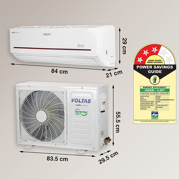 Buy Voltas 1.5 Ton 3 star SAC 183 Vectra Prism Fixed Speed Split AC – Vasanth and Co