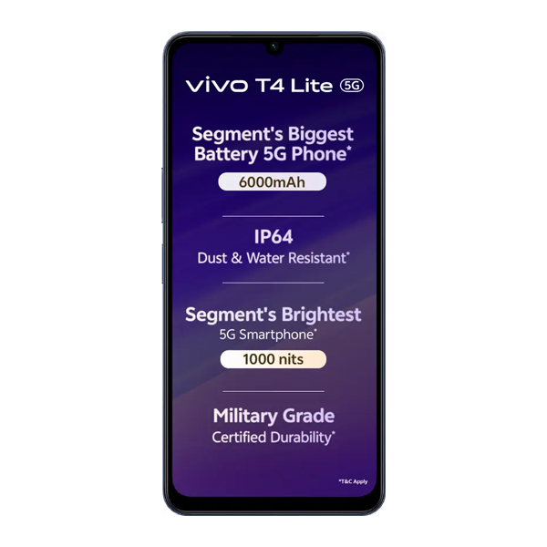 Buy Vivo T4 Lite 5G 4 GB RAM 64 GB Prism Blue Mobile Phone – Vasanth and Co