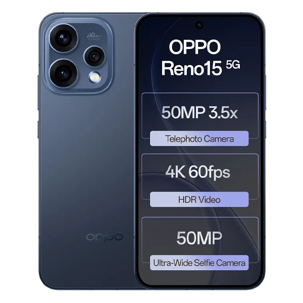 Buy Oppo Reno 15 5G 12GB RAM 512GB Twilight Blue Mobile Phone – Vasanth and Co