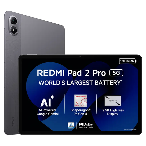 Buy Redmi Pad 2 Pro 8 GB 128 GB 12.1 inch 30.73 cm Dolby Vision Atmos Wi-Fi Graphite Grey Tablet  – Vasanth and Co