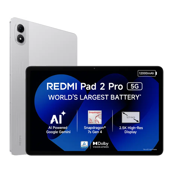 Buy Redmi Pad 2 Pro 8 GB RAM 128 GB 12.1 inch 30.73 cm Wi-Fi Quick Silver Tablet
– Vasanth and Co