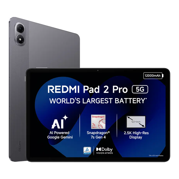 Buy Redmi Pad 2 Pro 5G 8 GB RAM 256 GB 12.1 inch 30.73 cm Wi-Fi Graphite Grey Tablet – Vasanth and Co
