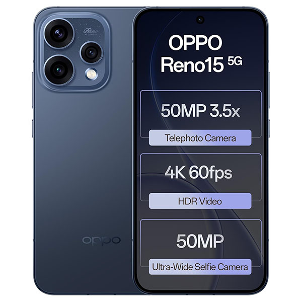 Buy Oppo Reno 15 5G 12GB RAM 256GB Twilight Blue Mobile Phone – Vasanth and Co