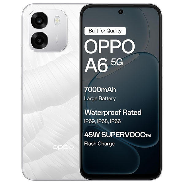 Buy Oppo A6 5G 6 GB RAM 128 GB Ice White Blue Mobile Phone – Vasanth and Co