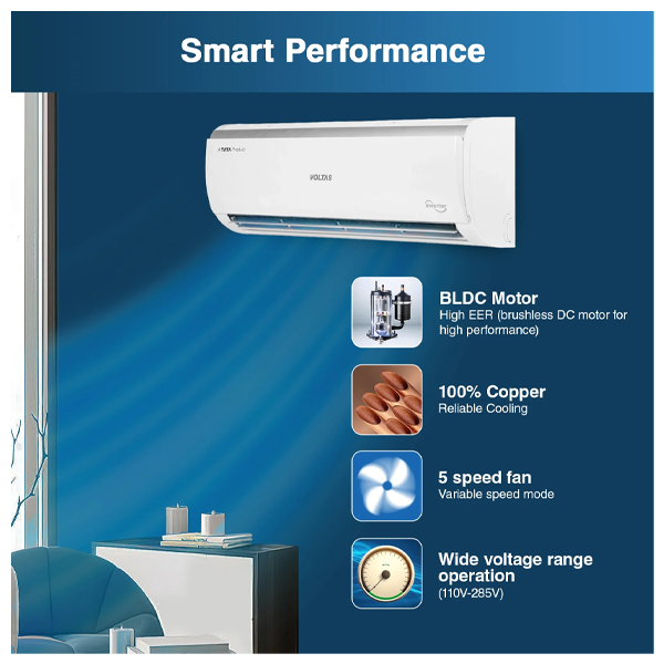 Buy Voltas 1.5 Ton 5 Star 185V Vectra Elite Adjustable Inverter Split AC – Vasanth and Co