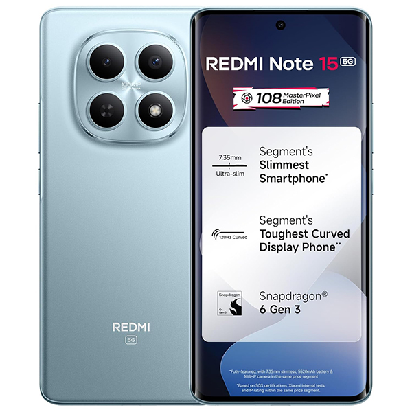 Buy Redmi Note 15 5G 8GB RAM 256GB Glacier Blue Mobile Phone – Vasanth and Co