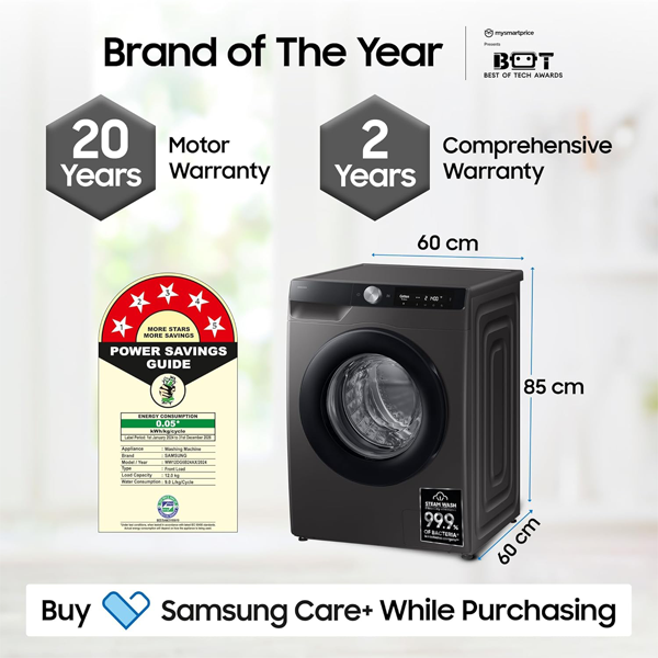 Buy Samsung 12 kg 5 star WW12DG6B24AXTL Front Load Washing Machine - Vasanth & Co