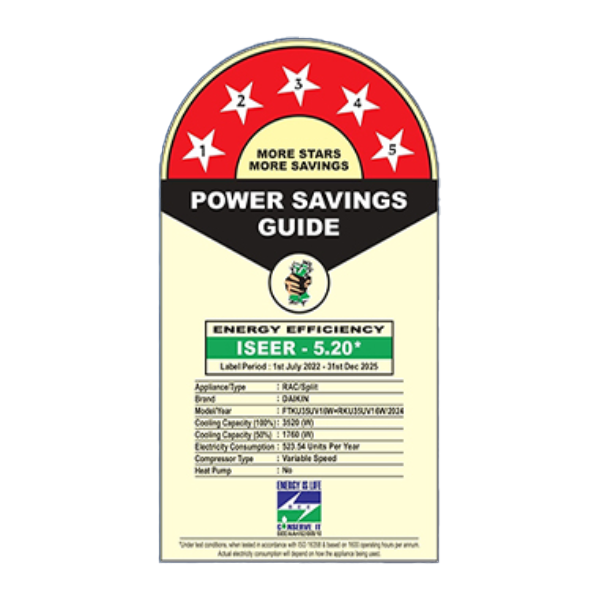 Buy Daikin 1 Ton 5 Star FTKU35UV16 Inverter Split Air Conditioner – Vasanth and Co