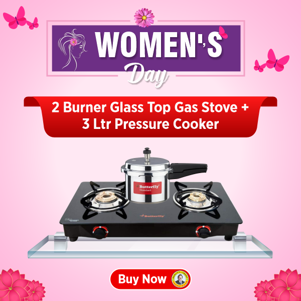 Buy Butterfly Duo 2 Burner Glass Manual Gas Stove  – Vasanth and Co