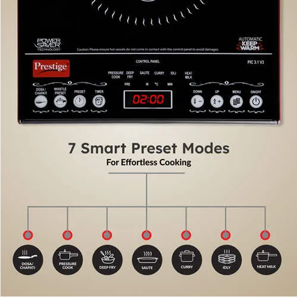 Prestige PIC 3.1 V3 2000W Induction Cooktop with Whistle Counter – Vasanth & Co