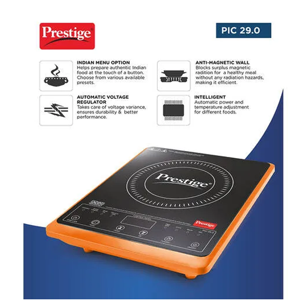 Prestige PIC 29.0 2000W Induction Cooktop Orange – Available at Vasanth & Co