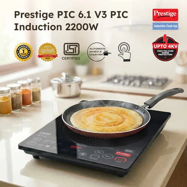 Prestige PIC 6.1 V3 2200W Induction Cooktop with Dual Heat Sensor – Vasanth & Co
