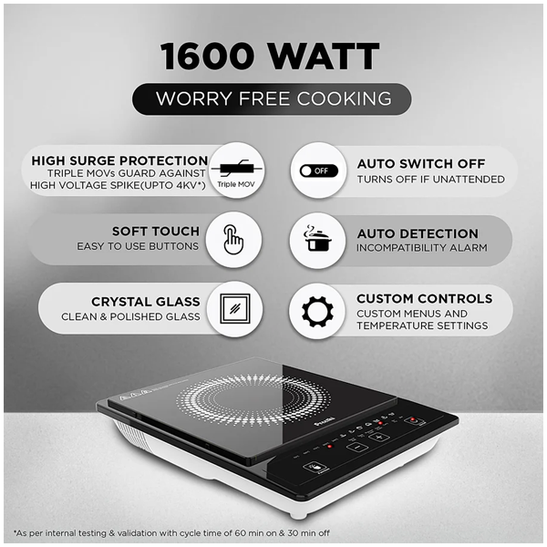 Preethi Indicook IC123 1600W Induction Cooktop – Buy at Vasanth & Co