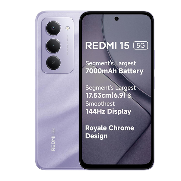 Buy Redmi 15 5G 8GB + 256GB Sandy Purple Mobile Phone – Vasanth and Co