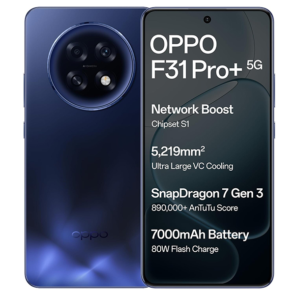 Buy Oppo F31 Pro+ 5G 8GB RAM 256GB Gemstone Blue Mobile Phone – Vasanth and Co