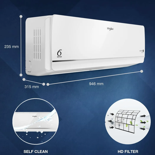 Buy Whirlpool 1.5T 5 Star S5M2PB1 3DCool Inverter Split Air Conditioner – Vasanth and Co