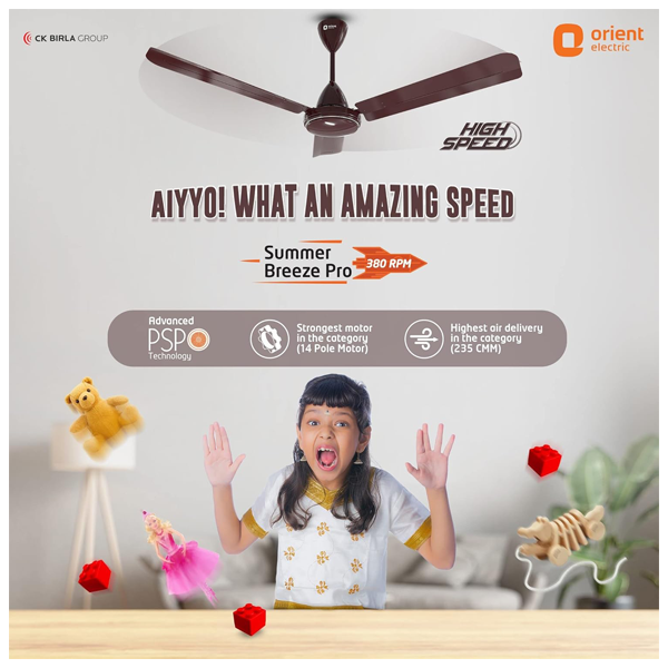 Buy Orient 1200 mm Summ er Breeze Pro Brown Ceiling Fan – Vasanth and Co