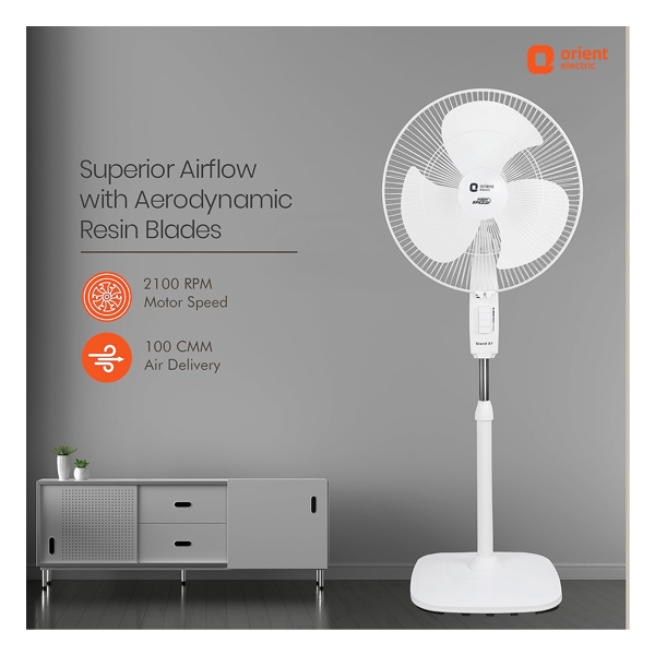 Buy Orient 16 Inch 400 mm Electric Signal White Pedestal Fan – Vasanth and Co