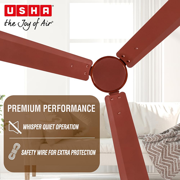 Buy Usha 1200 mm 5 Star AeroEdge Smoke Brown BLDC Ceiling Fan – Vasanth and Co