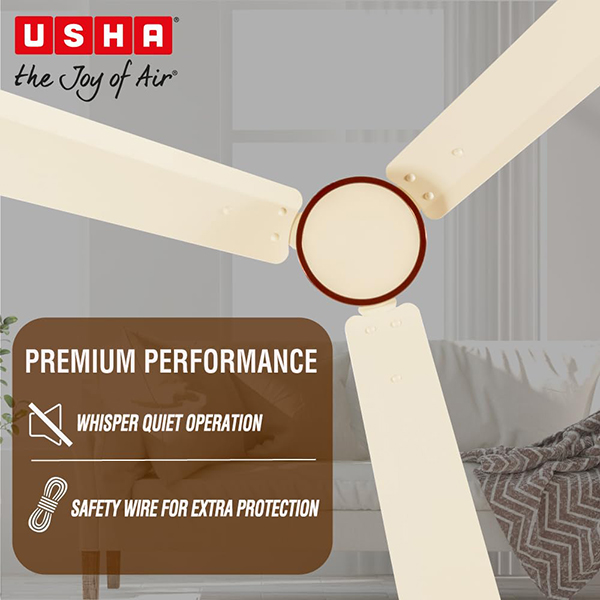 Buy Usha 1200 mm 5 Star AeroEdge Ivory BLDC Ceiling Fan – Vasanth and Co