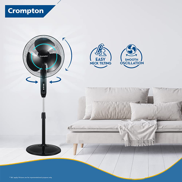 Buy Crompton 400 mm Gale Classic Black HISPEED Pedestal Fan – Vasanth and Co