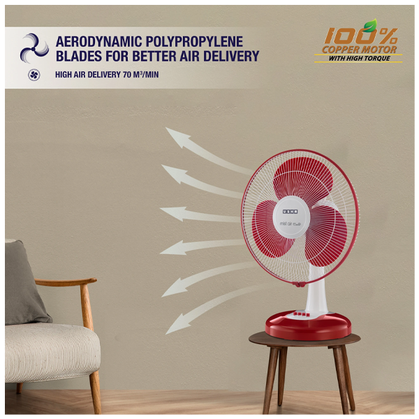Buy Usha 400 mm Mist Air Flo Maroon Table Fan – Vasanth and Co