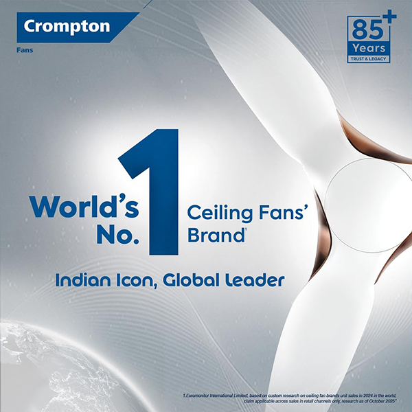 Buy Crompton 1200 mm Prime Antidust Bakers Brown Premium Design Ceiling Fan – Vasanth and Co