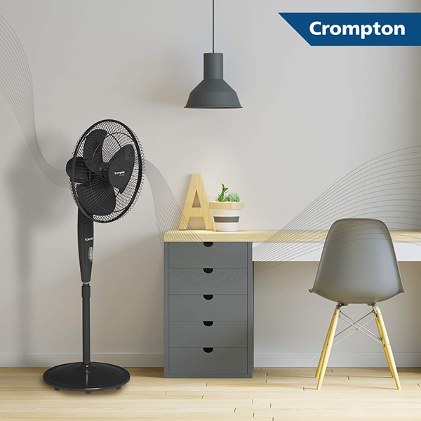 Buy Crompton 400 mm 16 Inch Black High Speed Torpedo Pedestal Fan – Vasanth and Co