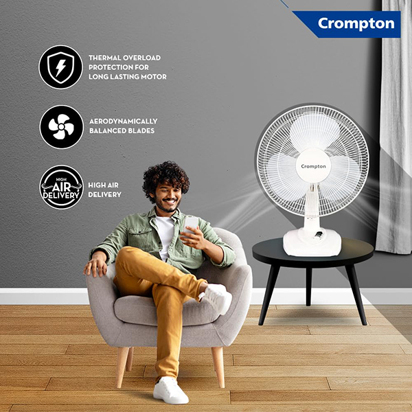Buy Crompton High Flo Waveplus Table Fan – Vasanth and Co