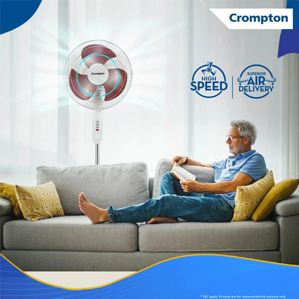 Buy Crompton 400 MM Hispeed Gale Classic Black Pedestal Fan – Vasanth and Co