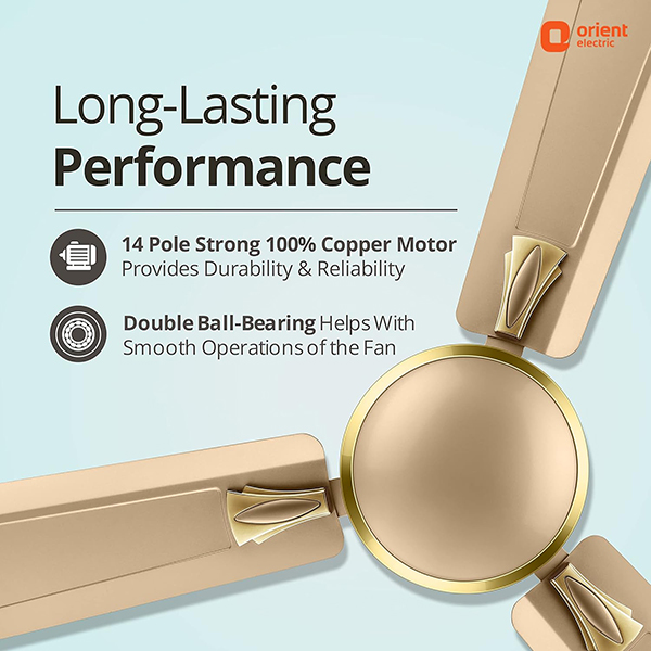 Buy Orient 1200 MM Electric Gratia Antidust High-Speed Topaz Gold Ceiling Fan – Vasanth and Co