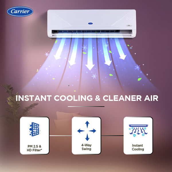 Buy Carrier 1.5 Ton 3 Star 19K XCEED EDGE GXI Split Inverter AC - Vasanth & Co