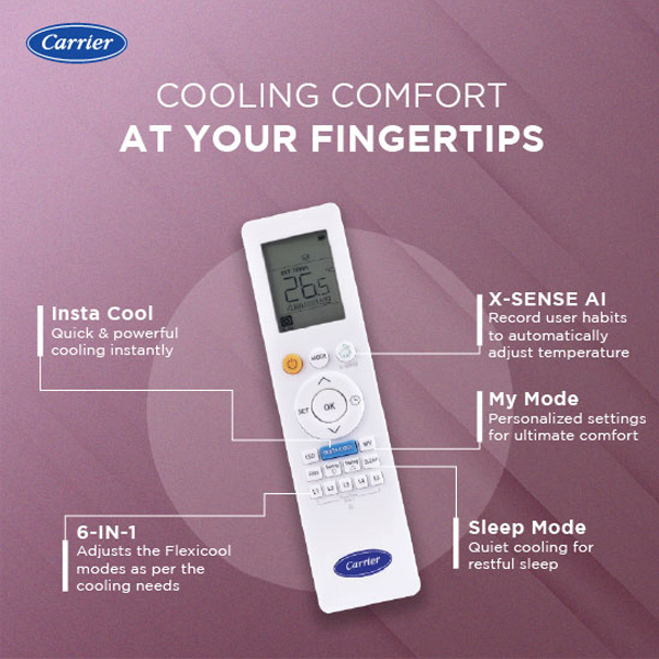 Buy Carrier 2 Ton 3 Star 24K XCEED EDGE GXI Wi-Fi Split Inverter AC - Vasanth & Co
