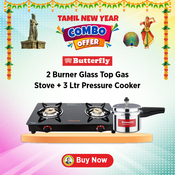 Buy Butterfly Duo 2 Burner Glass Manual Gas Stove  – Vasanth and Co