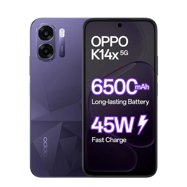 Buy Oppo K14X 5G (6GB Ram + 128GB) Prism Violet Mobile Phone - Vasanth and co