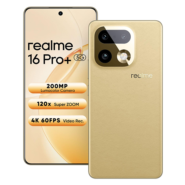 Buy Realme 16 Pro+ 5G (8GB Ram + 256GB) Master Gold Mobile Phone - Vasanth and co