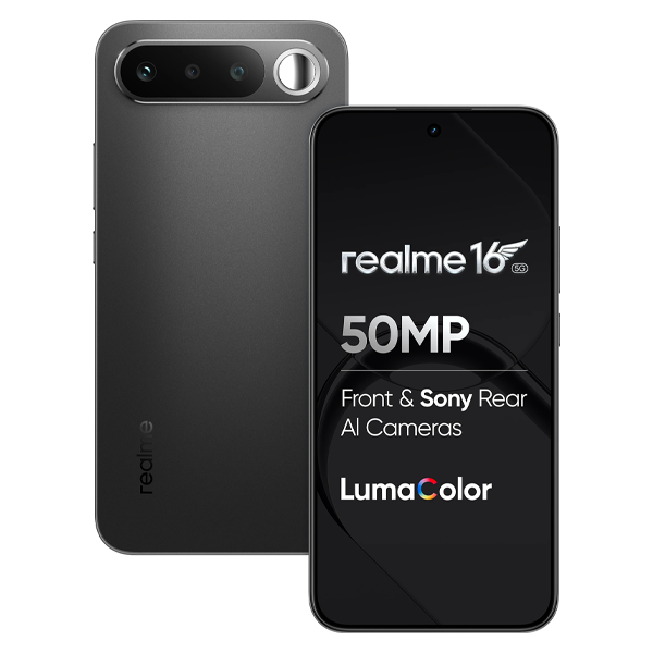 Buy Realme 16 5G 8GB RAM 256GB Air Black Mobile Phone - Vasanth & Co