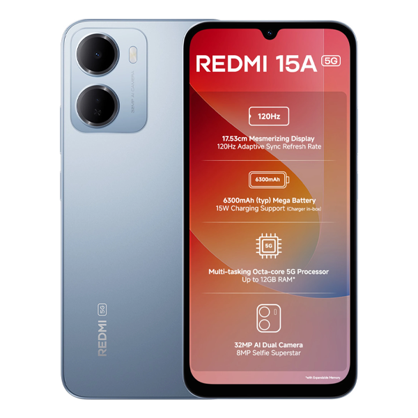 Buy Redmi 15A 5G 4GB RAM 128GB Awesome Blue Mobile Phone - Vasanth & Co