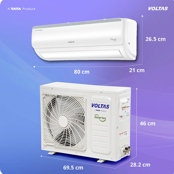 Buy Voltas 1 Ton 3 Star 123I Vertis Elite RG Inverter Split Air Conditioner - Vasanth & Co
