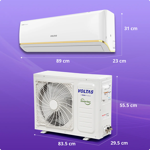 Buy Voltas 1.5 Ton 3 Star 183I Vertis Zen Gold Inverter Split Air Conditioner - Vasanth & Co