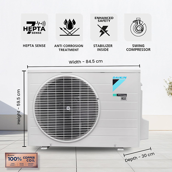 Buy Daikin 1.8 Ton 3 Star ATKL60XV16 White Inverter Split Air Conditioner – Vasanth and Co