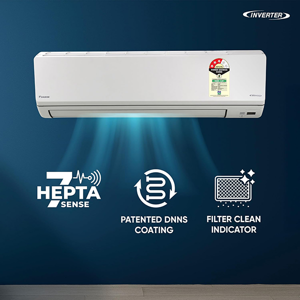 Buy Daikin 2.0 Ton 3 Star FTKL71XV16 White Inverter Split Air Conditioner – Vasanth and Co