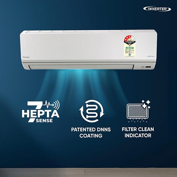 Buy Daikin 2.6 Ton 3 Star FTKL90XV16 White Inverter Split Air Conditioner – Vasanth and Co