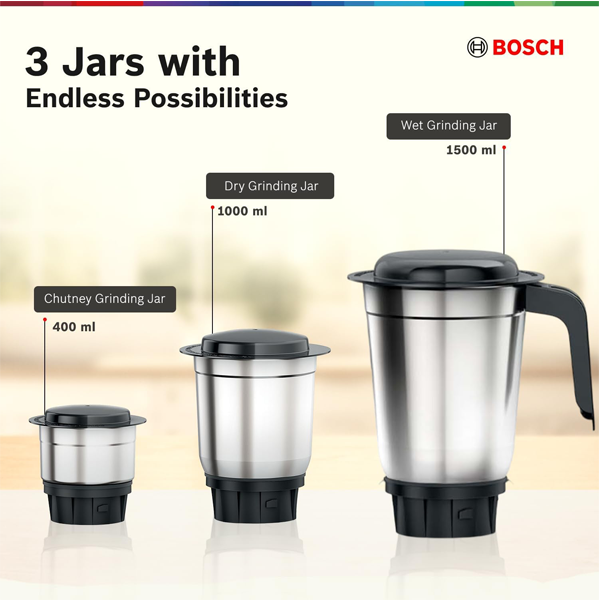 Buy Bosch 750 W 3 Jar MG4413C4GI Mixer Grinder - Vasanth & Co