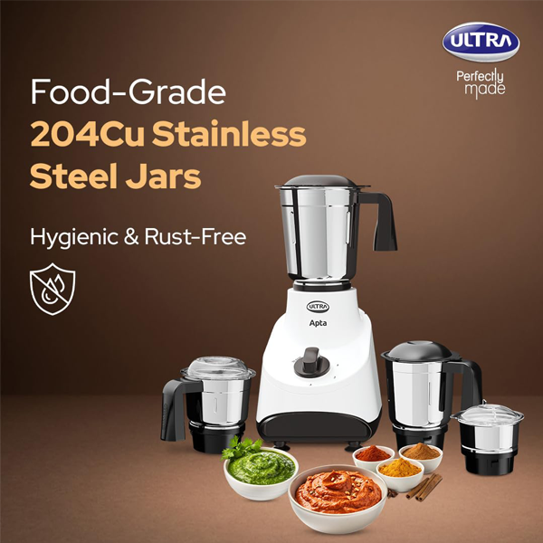 Buy Ultra 550W Apta White & Black Mixer Grinder - Vasanth & Co